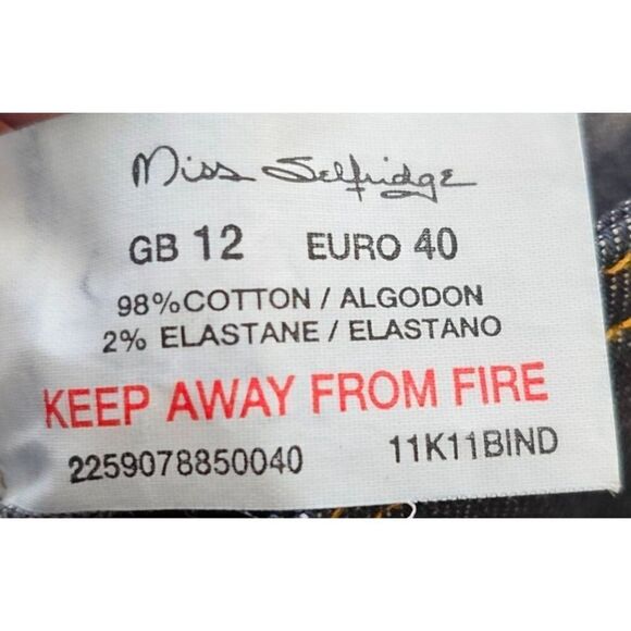 Miss Selfridge Womens 12 Tiered Ruffle Pencil Denim Mini Skirt - Picture 8 of 10